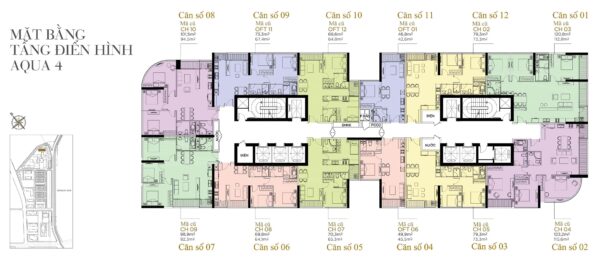 Mặt bằng Aqua 4 Vinhomes Golden River Ba Son - layout chi tiết