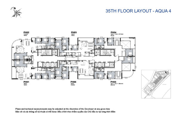 Mặt bằng Penthouse Vinhomes Golden River Ba Son - layout chi tiết