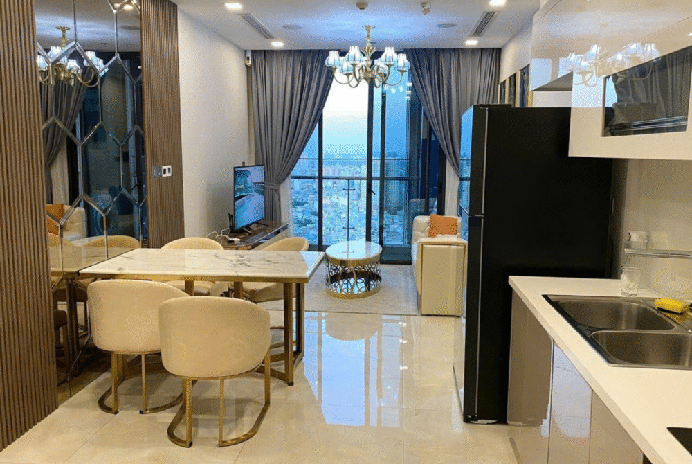 Cho thuê căn hộ 1 phòng ngủ Aqua 2 full nội thất, view thành phố